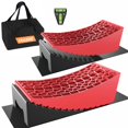 thumbnail image 1 of OULEME RV Leveling Blocks, Camper Leveler System 2 Packs for Dual Axle Tandem Wheel Travel Trailer, Include 2 Curved Leveler Ramp, 2 Chock,, 1 of 7