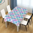 thumbnail image 4 of JSTEL Dog Paw Prints Tie Dye Table Cloth Rectangle 60 x 120 Inch Tablecloth Anti Wrinkle Table Cover for Dining Kitchen Parties, 4 of 6