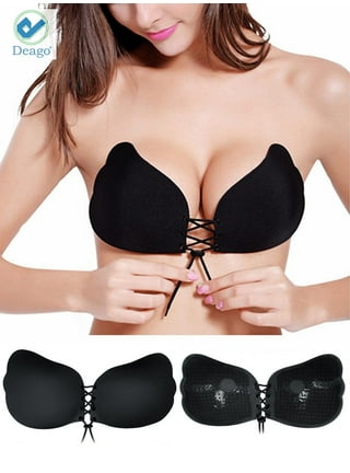 Adhesive Backless Sticky Push Up Invisible Strapless Bra with Clear Back  Straps for Women 