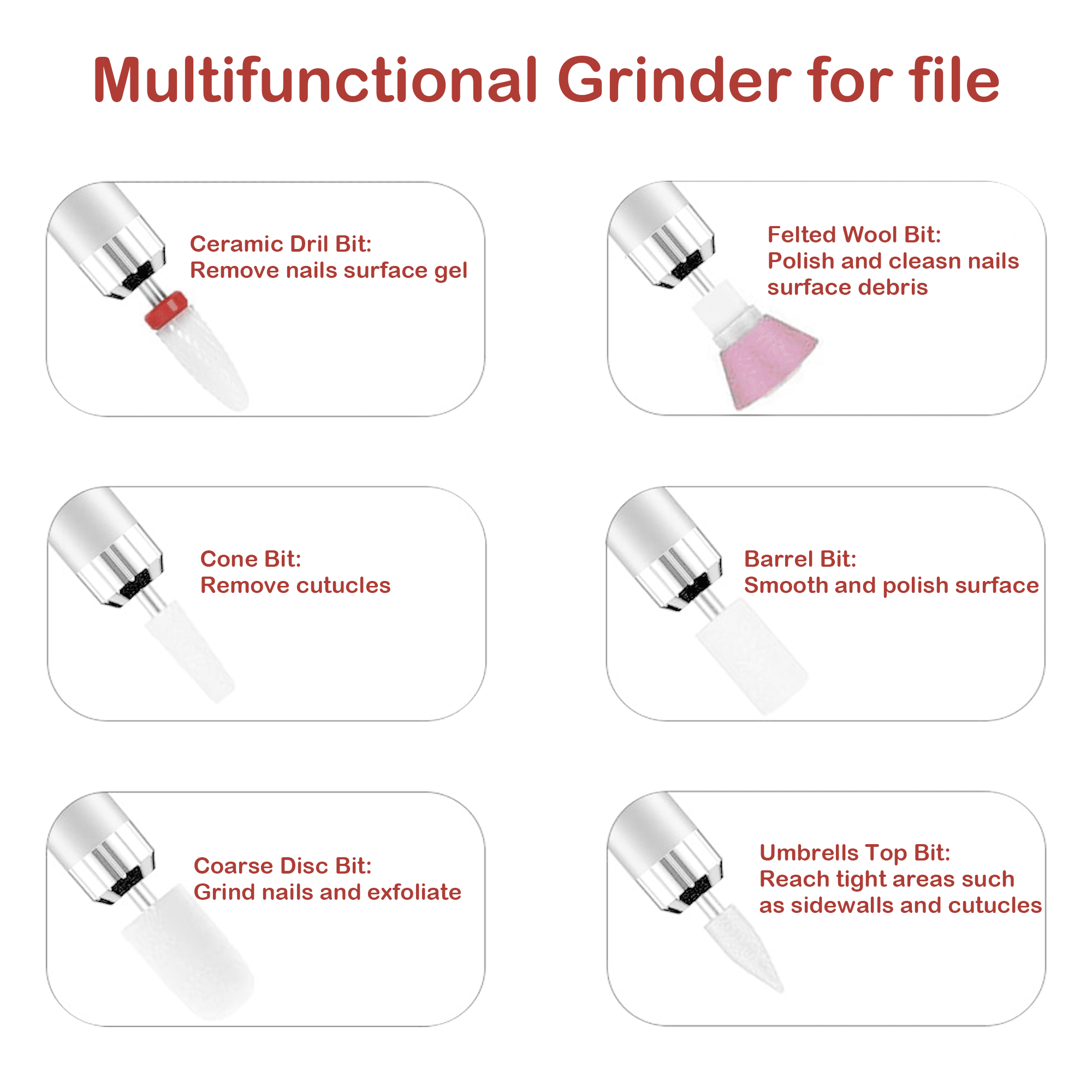 SUPTREE Electric Nail File Drill Kit Manicure Pedicure Set for Women Acrylic Gel Nails