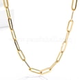 thumbnail image 3 of Stainless Steel Paperclip Chain Necklaces for Women Real 18K Gold Plated 17.72 inch, 3 of 6