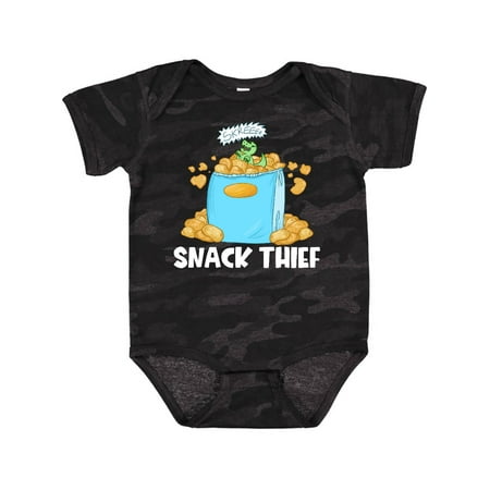 

Inktastic Snack Thief Little Dinosaur in Bag of Chips Gift Baby Boy or Baby Girl Bodysuit