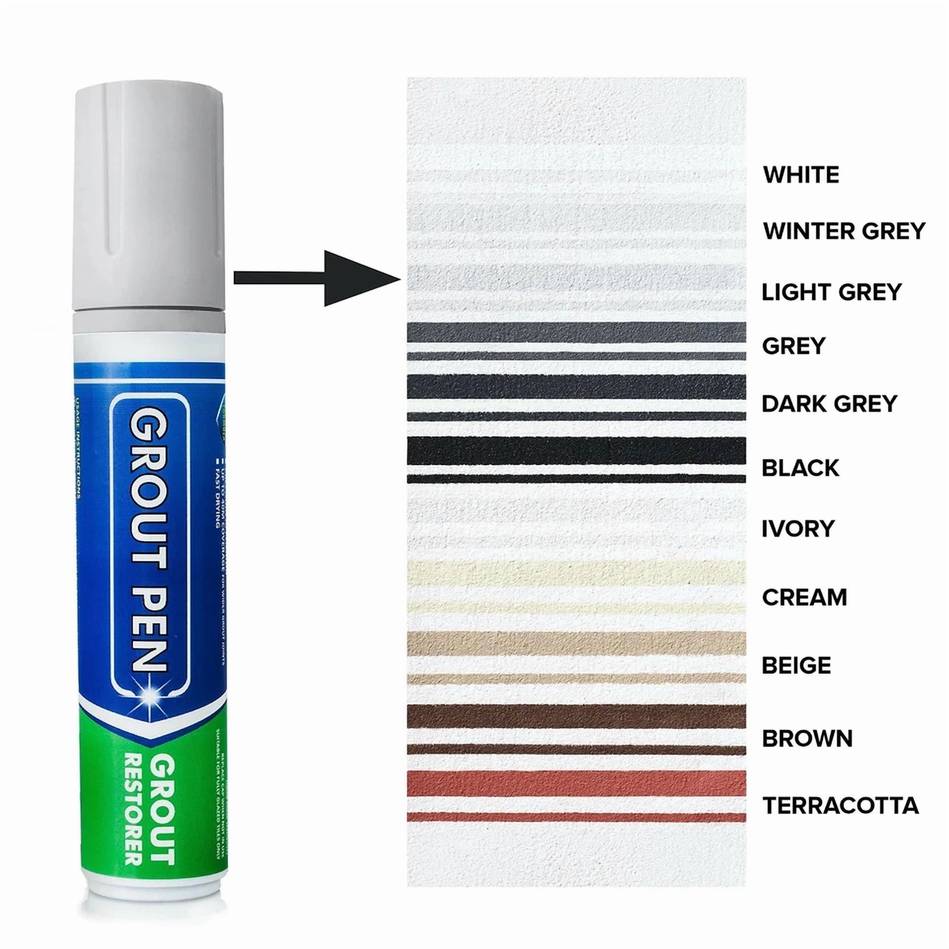 CIRCLE- Grout Pen Light Grey Tile Paint Marker: Tile Grout Colorant Pen - Wide Tip
