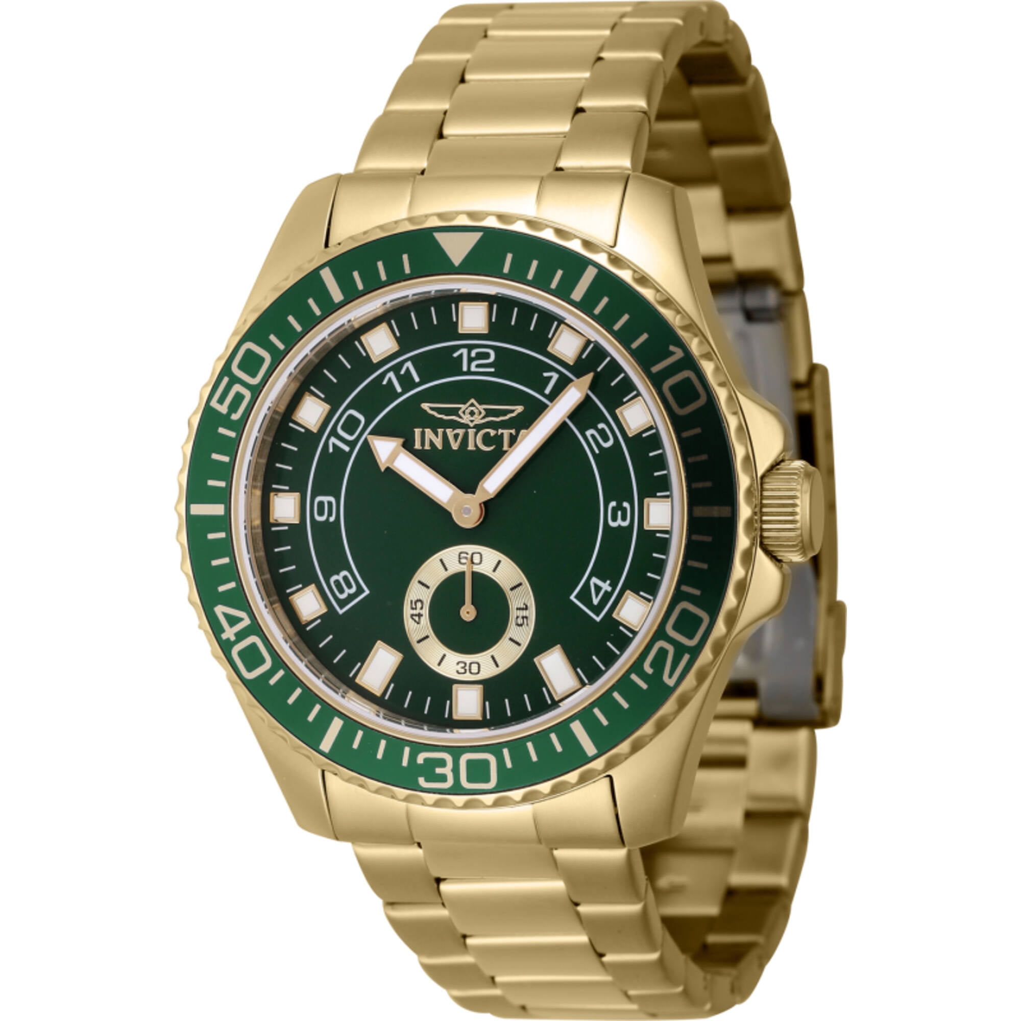 Invicta Pro Diver 46072 Men's Two Tone Green Bezel Analog Round