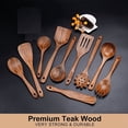 thumbnail image 4 of Utensilios de cocina de madera, juego de utensilios de cocina con cucharas y espátula de madera de teca para, 4 of 4