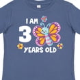 thumbnail image 4 of Inktastic I Am 3 Years Old Cute Smiling Butterfly with Flowers Girls Toddler T-Shirt, 4 of 5