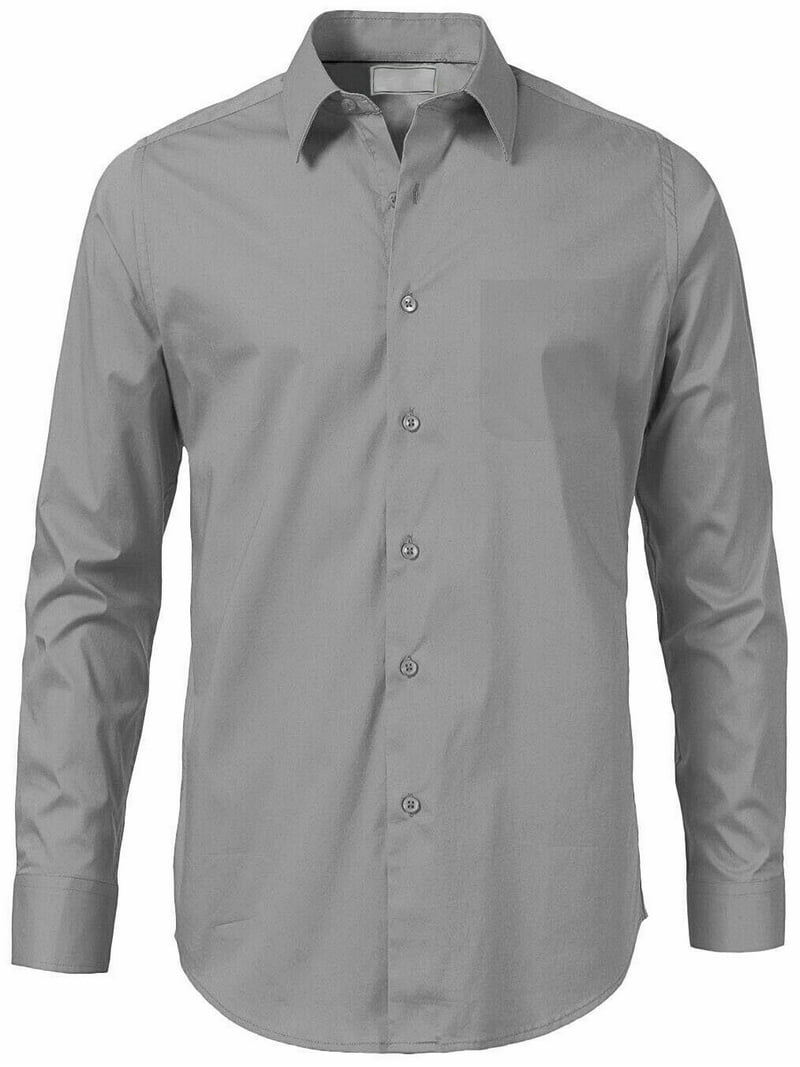 Men's Regular Fit Solid Dress Shirt - Convertible Cuffs (Brown, 16.5 Neck 35 Sleeve)