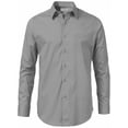 thumbnail image 2 of Men's Classic Solid Long Sleeve Barrel Cuff Dress Shirt (Grey, Medium 34/35), 2 of 2