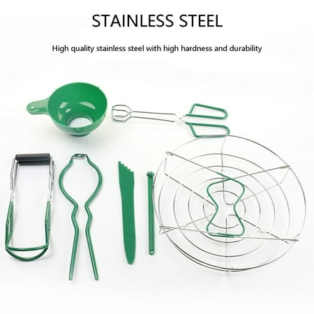 

qucoqpe Kitchen Utensils Set Canned Goods Entry Kit 7-piece Canned Tools Set With Stainless Steel Frame Wide Mouth Funnel Kitchen Pliers Can Lifter Magnetic Lid Lifter Can Wrench