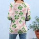thumbnail image 2 of TaTaai Women's Fashion St. Patrick's Day Unstructured Print Loose Casual Round Neck 3/4 Sleeve T-Shirt Pullover Gift, 2 of 6
