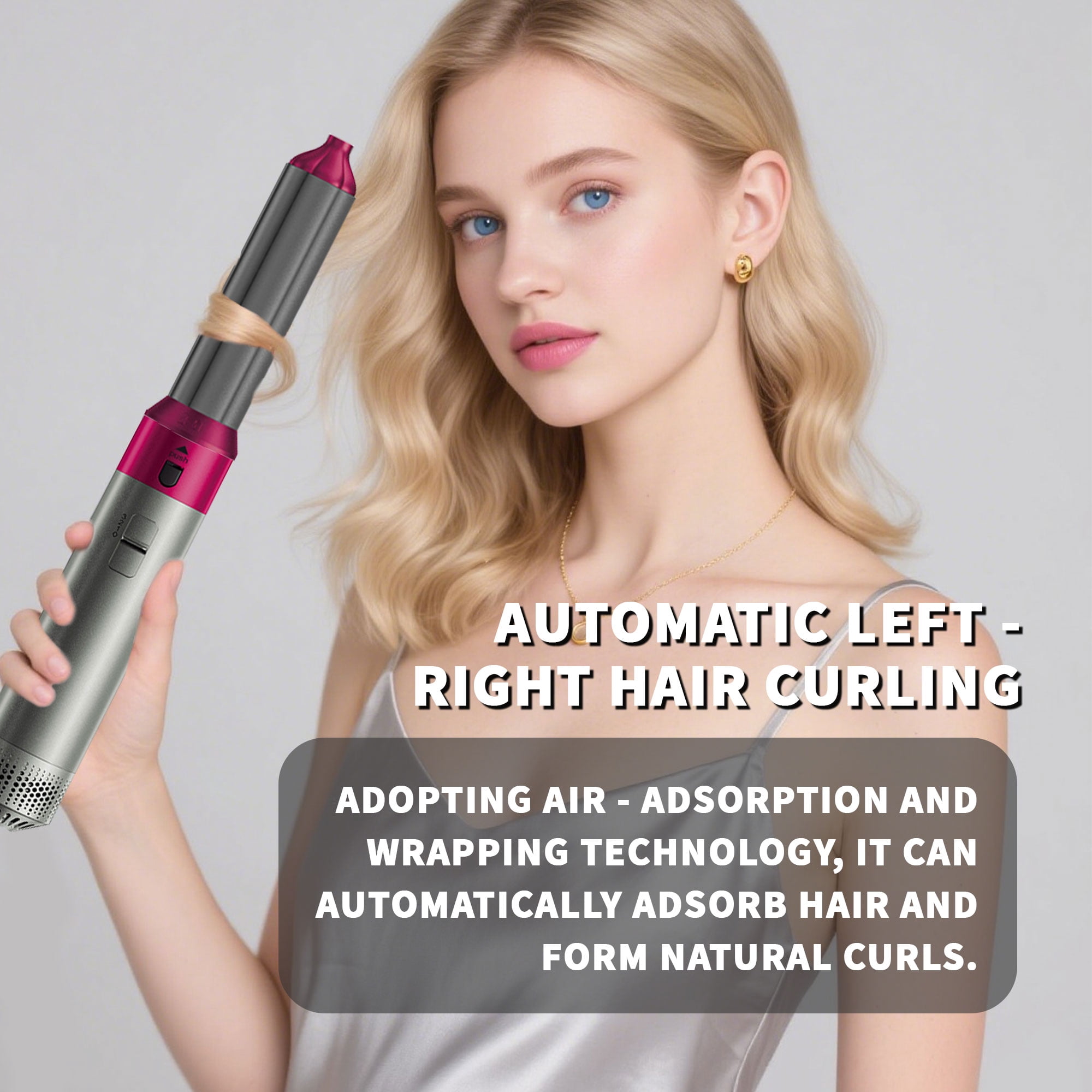 5 in 1 Hair Dryer Brush Set – Ionic Air Styler, Blow Dryer, Curling Iron & Hot Air Brush in One, Detachable Design for Drying, Curling, and Straightening Hair