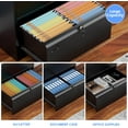 thumbnail image 5 of 30.24" H Lateral File Cabinet with 2 Drawer,Metal Wide Filing Cabinet with 2 Locks and Business Card Slot for Home Office School Hanging Letter/Legal/F4/A4 Size Folders,Required Assembly,Black, 5 of 14