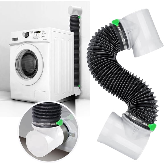 Dryer Vent Hose For Tight Space,90 Degree Dryer Vent Elbow with 8ft Flexible Dryer Hose,Indoor Dryer Vent Connector Kit for Space-Saving