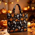thumbnail image 2 of Halloween Quilted Tote Bag,Reusable Shopping Tote Large Capacity Trick or Treat Bag Fall Gift for Women Daily Commute Travel Shoulder Strap Handbag, 2 of 5