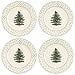thumbnail image 3 of Ensemble de 4 Assiettes à Dessert en Lin Spode Arbre de Noël à Pois, 3 of 4