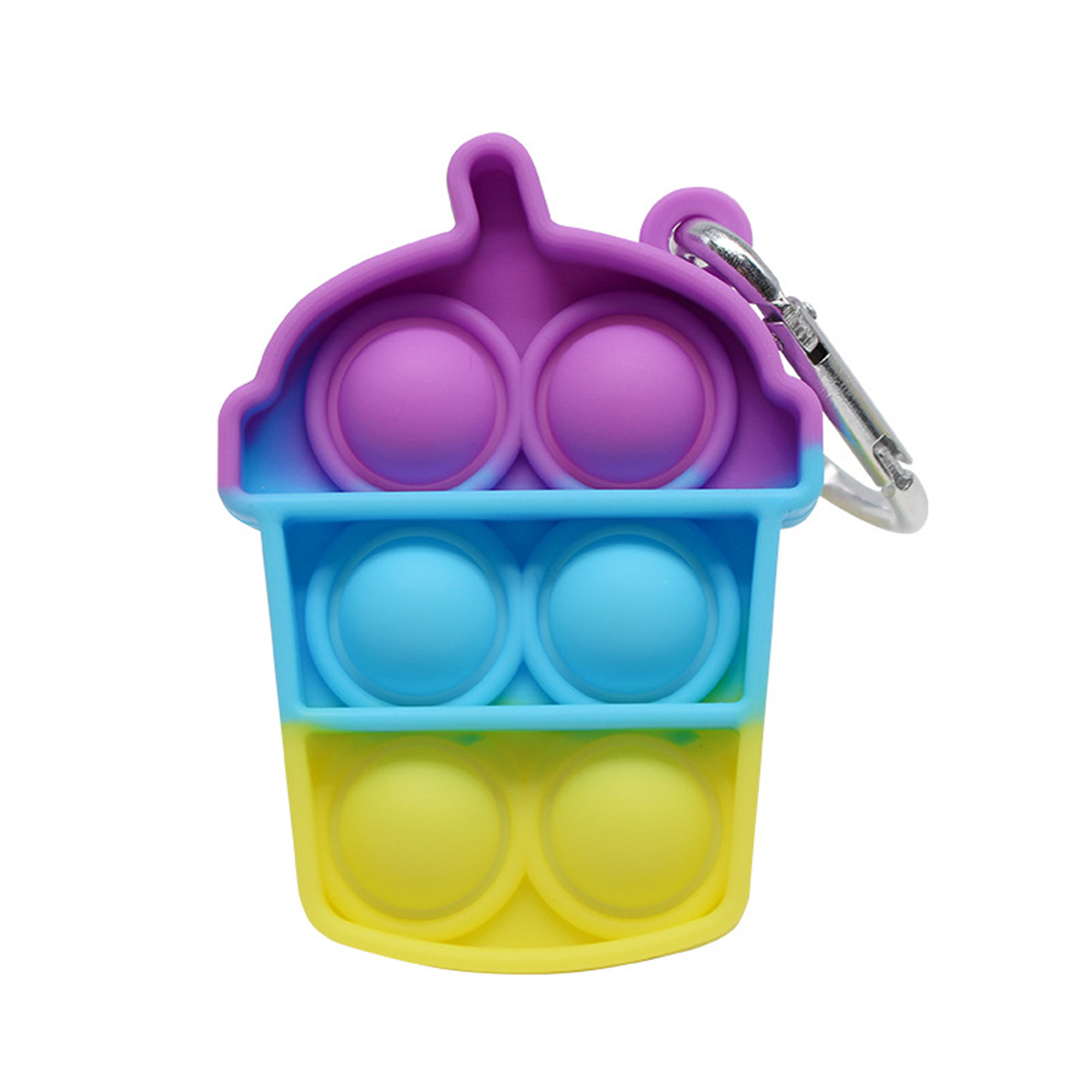 TFFR Small Fidget Toy, Pop Bubble Sensory Flipping Board with Keychain Stress Relief Hand Toy