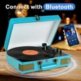 Record Player Turntable Portable Suitcase Vinyl Record Player Bluetooth Audio Turntable with