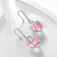 thumbnail image 5 of Juwaliy Cat Butterfly Earrings for Women 925 Sterling Silver Earrings Dangle Hook Pink Heart Tourmaline October Birthstone Jewelry Mother Christmas Valentine's Day Gifts for Wife Girlfriend, 5 of 10