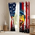 thumbnail image 3 of Homewish Bass Big Fish Curtains Pack of 2 (42x84 Each),American Flag Pattern Curtains Blackout,Hunting And Fishing Bedroom Curtains For Boys,Ultra Soft Home Decor, 3 of 6