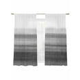 thumbnail image 2 of Black White Ombre Semi Sheer Curtains 72 Inch Length 2 Panels Set, Vintage Minimalism Abstract Stripes Sheer Kitchen Curtain Privacy Voile Window Curtain for Living Room Bedroom Rod Pocket Drapes, 2 of 7