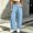 Light Blue women elastic waist cargo pants a1, variant on Bzdzmqm Women's Elastic Waist Cargo Pants with Pockets Wide Leg Casual Streetwear Lounge Long Pants Vacation Travel Trousers Fashion Summer Clothes, Gray L