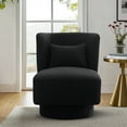thumbnail image 6 of Aukfa 23.6"W Swivel Accent Chair with Pillow, Club Chairfor Bedroom Living Room,Black, 6 of 8