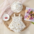 thumbnail image 5 of MEZZALL Baby Girls Summer Outfits Cute Floral Sleeveless Bodysuit One-Pieces O-Neck Onesie Sun Hat Romper Casual Clothes For Toddler Dailywear Birthday / 9-12 Months, 5 of 9
