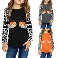 thumbnail image 4 of Girls Shirts Size 10-12 Youths Girls Pumpkins Letters Prints Casual Pullover Leopard Girls Sweatshirts Boys Toddler Kids Little Girl's Long Sleeve Tops Orange, 9-10 Years, 4 of 4