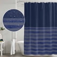 thumbnail image 5 of Navy Blue Striped Shower Curtains for Bathroom, Waterproof Fabric Bath Curtains Decor, Bath Tub Curtain Vintage Stripes Ombre Decorative Shower Curtain Sets with 12 Hooks, 72x72 Inch, 5 of 7