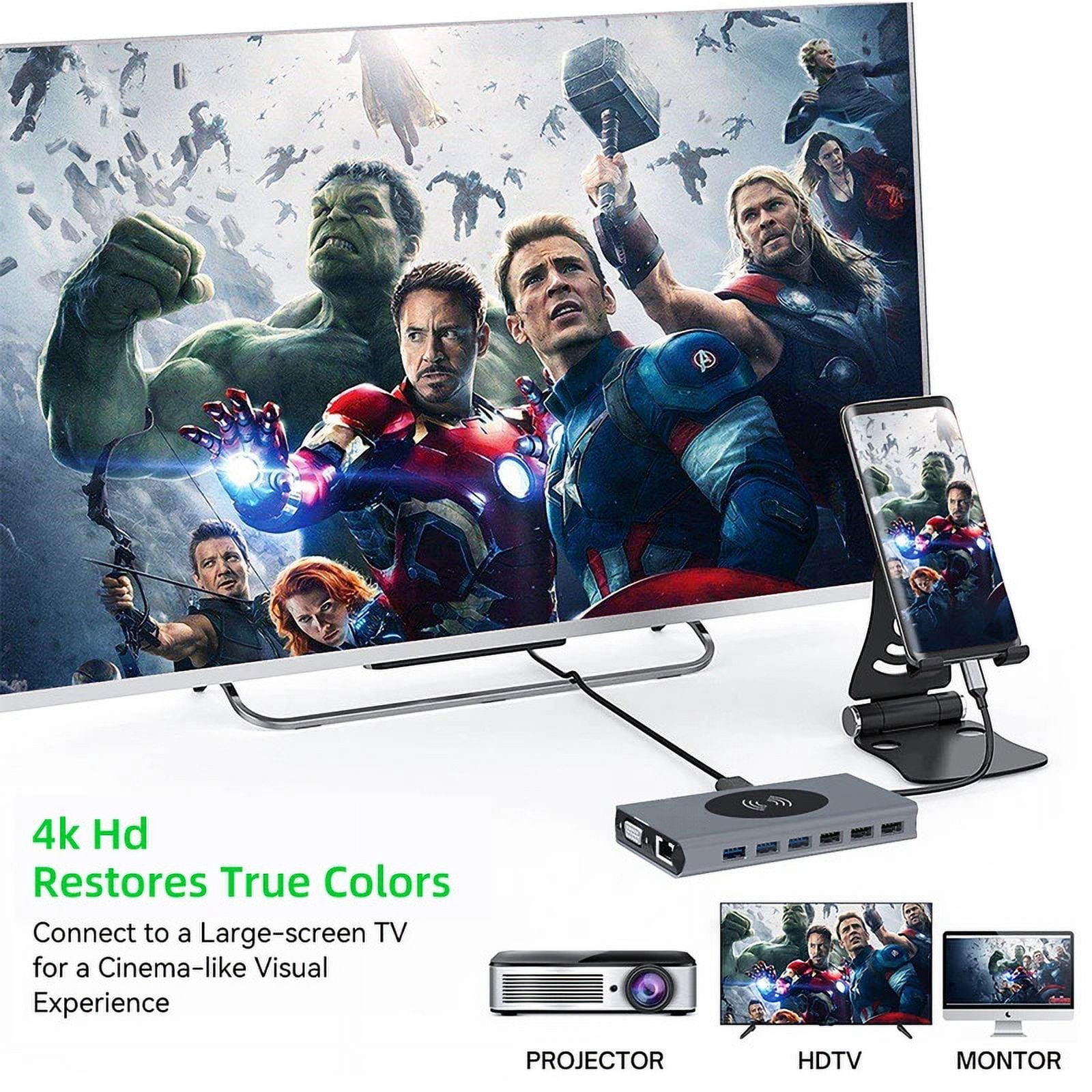 Feylan 13 in 1 USB C 3.0 hub Type-C 4k-hdmi RJ45 Gigabit 14 port adapter PD charge docking station laptop PC USB notebook splitter