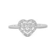 thumbnail image 2 of Golden Star 10kt White Gold Womens Round Diamond Slender Heart Cluster Ring 1/20 Cttw, 2 of 3
