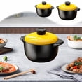 thumbnail image 1 of Sentmoon Cooking Pot Ceramic Pot Yellow Cover Casserole Soup Slow Cooker Household Porridge Pot Rice Dry Burning Does Not Crack Natural Gas Open Flame, 1 of 7