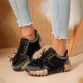 thumbnail image 4 of Pandaie Womens Lace Fashion Sneakers Rhinestone Butterfly Tassel Platform Walking Running Tennis Shoes for Casual Dressy (Black,6), 4 of 8