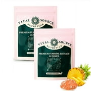 2 Pack Women’s Probiotic Gummies – Pineapple pH Balance (60 Each) – Supports Vaginal & Gut Health – Prebiotic Fiber – Tasty & Convenient