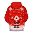 thumbnail image 3 of Rebaike Santa Face Christmas Hoodie for Men Women, Funny Holiday Pullover Sweatshirt with Beard Glasses Graphic, Ugly Xmas Party Unisex Winter Casual Hoodie Gift, 3 of 8