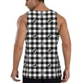 thumbnail image 3 of Gaeub Black Tartan Plaid Men's Athletic Tank Top, Workout Sleeveless Shirts, Running Tank Tops for Gym, Running, Training - XX-Large, 3 of 9