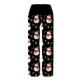 thumbnail image 4 of Roncen Women's Christmas Print Casual Pants - Loose Fit Straight Leg Trousers with Fashionable Tie Detail & Festive Design, 4 of 6