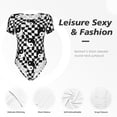 thumbnail image 6 of Rateoe Ying Yang Checkered Printed Women Rash Guard Short Sleeve,Tummy control Swimsuit Surfing Swimsuit Bathing Suit Short-sleeved Onesie UPF 50+, 6 of 6