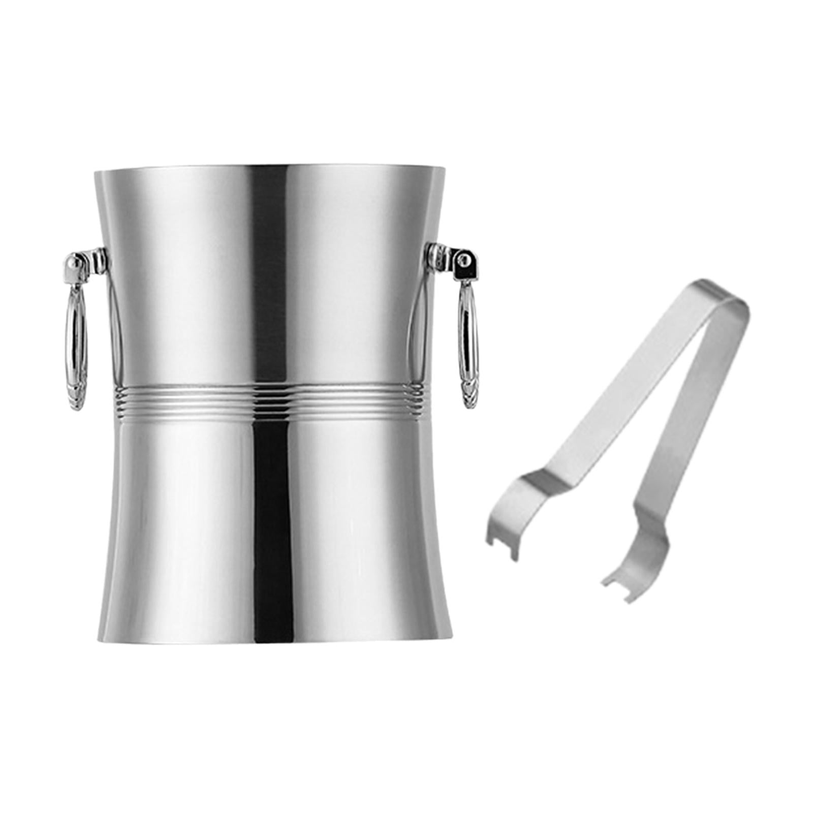 Stainless Steel Ice Buckets, Insulated Ice Bucket, Drink Tub Creative with Handle , Metal