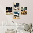 thumbnail image 3 of PixonSign Framed Wall Art Midnight Moon Cactus Desert Dune Prints, Set of 4 Minimalism Digital Art Paintings, Colorful Modern Wall Décor, Adhesive Canvas Posters for Home Decor - 8"x10" Natural, 3 of 5
