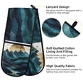 thumbnail image 2 of Yayeee Double Oven Mitt Kitchen Heat Resistant Baking 35" x7" Quilted Glove, Blue Mountains, 2 of 6