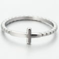 thumbnail image 3 of Stainless Steel Christian Sideways Cross Religious Ring Promise Statement Wedding Engagement, 3 of 3