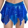 thumbnail image 6 of iiniim Girls 2 Piece Dance Outfits Sparkly Sequins Crop Top with Mini Skirt Jazz Latin Ballroom Dancewear Blue 6, 6 of 7