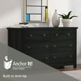 Hillsdale Addison Farmhouse 6 Drawer Dresser, Black Oak