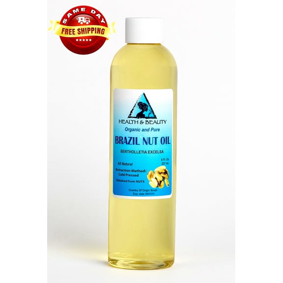 Brazil Nut Oil Organic Carrier Cold Pressed Premium Prime Fresh 100% Pure 8 oz