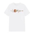thumbnail image 4 of Tiweut Womens Casual Tops Retro Heartbeat Guitar Graphic Short Sleeve Round Neck T-Shirt,White,XL, 4 of 4
