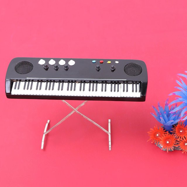 Modelo musical, mini órgano electrónico de 14 cm, modelo de instrumento musical en miniatura, adornos de instrumentos diseñados para precisión