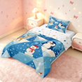thumbnail image 2 of Manfei Festive Christmas Twin Comforter Sets,Snowman Penguin Deer Animals Bedding Set,Blue White,Christmas Reversible,2pcs,1 Comforter and 1 Pillowcase, 2 of 7