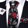 thumbnail image 4 of Set de corbata Barry.Wang floral de seda 150 cm de largo y 8,5 cm de ancho, 4 of 5