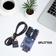 thumbnail image 3 of Placa base de computadora de escritorio, divisor de cabezal USB de 9 pines, conector de 1 a 2 puertos, 3 of 8